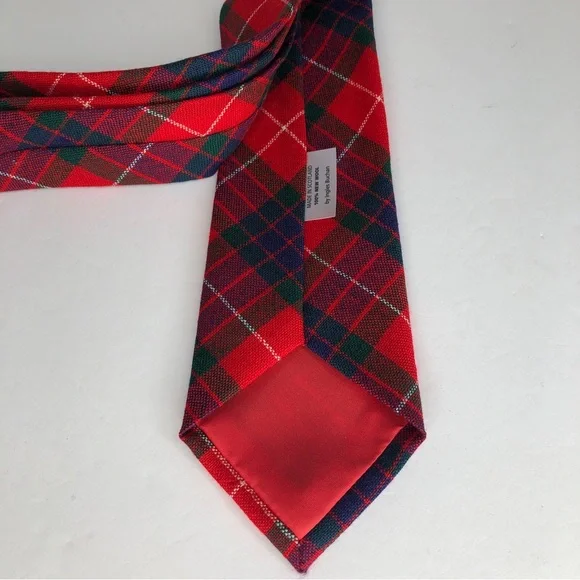 Ingles Buchan Men’s Scottish 100% Wool Tartan Plaid NeckTie Fraser Dress Red New - Picture 6 of 6